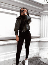 Oversized Leather Jacket Black